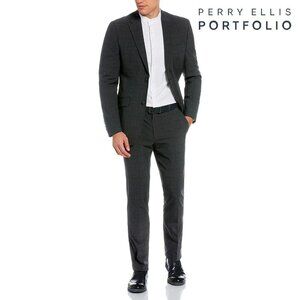 Perry Ellis Portfolio Men's‎ Tonal Plaid 2 PC Wool Suit Jacke